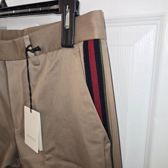 Gucci Double Cotton Twill Pants with Web Loop Details - Picture 3 of 11